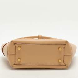 Bottega Veneta Beige Leather Mini Arco Top Handle Bag