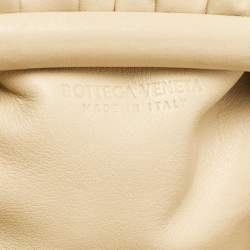 Pre Owned Bottega Veneta Cream Leather Mini The Pouch Bag