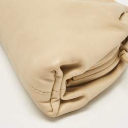 Pre Owned Bottega Veneta Cream Leather Mini The Pouch Bag