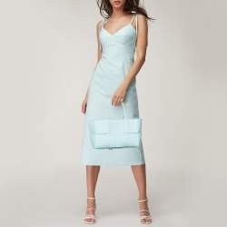 مملوكة مسبقًا Bottega Veneta Light Blue Leather Small Arco Tote