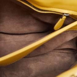 Bottega Veneta Yellow/Brown Intrecciato Leather and Watersnake Olimpia Shoulder Bag