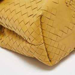 Bottega Veneta Yellow/Brown Intrecciato Leather and Watersnake Olimpia Shoulder Bag