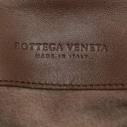 Bottega Veneta Brown/Black Intrecciato Leather and Karung Chain Tote
