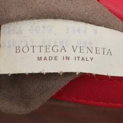 Pre Owned Bottega Veneta Red Intrecciato Karung Leather Clutch
