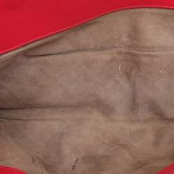 Pre Owned Bottega Veneta Red Intrecciato Karung Leather Clutch