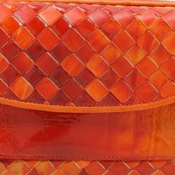 مملوكة مسبقًا محفظة بوتيغا فينيتا سحاب جلد براءات إنتريشياتو برتقالي