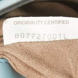 Pre Owned Bottega Veneta Stone Blue Intrecciato Leather Luna Shoulder Bag