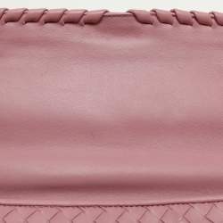 Bottega Veneta Pink Intrecciato Leather Medium Olimpia Flap Shoulder Bag