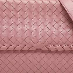 Bottega Veneta Pink Intrecciato Leather Medium Olimpia Flap Shoulder Bag