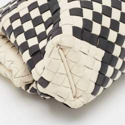 Bottega Veneta Off White/Black Intrecciato Leather Lauren 1980 Clutch