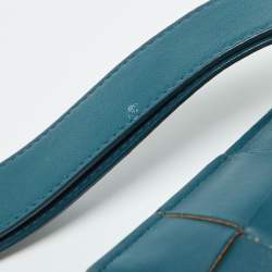 Bottega Veneta Teal Green Leather Double Pouch Clutch