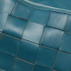 Bottega Veneta Teal Green Leather Double Pouch Clutch