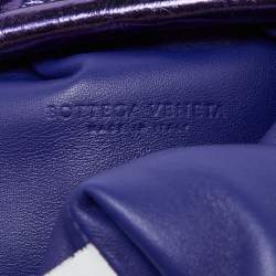 Bottega Veneta Metallic Purple Crinkled Leather Classic Pouch Clutch