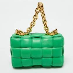 Bottega Veneta Green Padded Leather Cassette Chain Bag