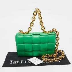 Bottega Veneta Green Padded Leather Cassette Chain Bag