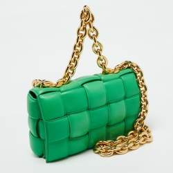 Bottega Veneta Green Padded Leather Cassette Chain Bag