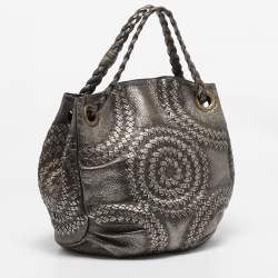 مملوكة مسبقًا Bottega Veneta Metallic Leather Illusion Hobo