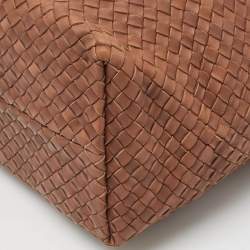 Pre Owned Bottega Veneta Brown Intrecciato Leather Cabat Shopper Tote
