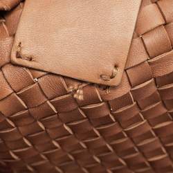 Pre Owned Bottega Veneta Brown Intrecciato Leather Cabat Shopper Tote