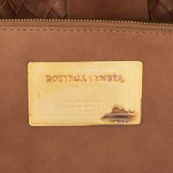 Pre Owned Bottega Veneta Brown Intrecciato Leather Cabat Shopper Tote