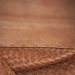 Pre Owned Bottega Veneta Brown Intrecciato Leather Cabat Shopper Tote