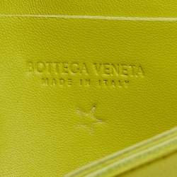 Bottega Veneta Neon Green Leather Intrecciato Cassette Belt Bag