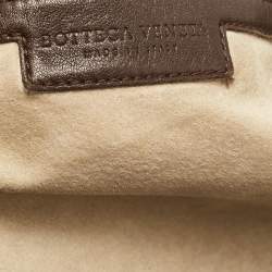 Pre Owned Bottega Veneta Dark Brown Intrecciato Leather Maxi Veneta Hobo