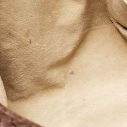 Pre Owned Bottega Veneta Dark Brown Intrecciato Leather Maxi Veneta Hobo