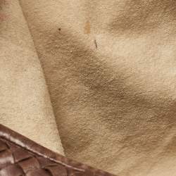 Pre Owned Bottega Veneta Dark Brown Intrecciato Leather Maxi Veneta Hobo