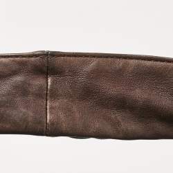 Pre Owned Bottega Veneta Dark Brown Intrecciato Leather Maxi Veneta Hobo