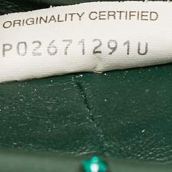 Pre Owned Bottega Veneta Dark Green Leather Crystals Embellished Double Knot Bag