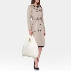 Pre Owned Bottega Veneta Off White Terrycloth Tote