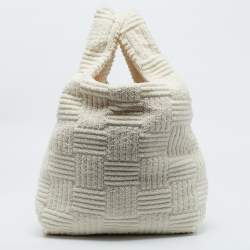 Pre Owned Bottega Veneta Off White Terrycloth Tote