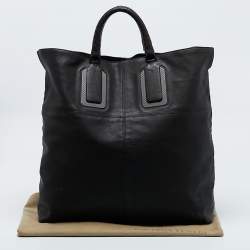 Pre Owned Bottega Veneta Choco Brown Leather Oversized Tote