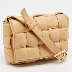 Bottega Veneta Tan Intreccio Leather Padded Cassette Shoulder Bag
