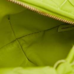 Pre Owned Bottega Veneta Lime Green Intrecciato Leather Mini Jodie Hobo