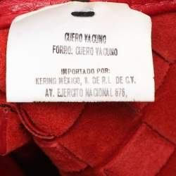 Bottega Veneta Red Intrecciato Leather Loop Shoulder Bag