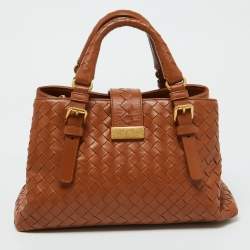 Bottega Veneta Brown Intrecciato Leather Roma Mini Tote