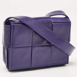 Bottega Veneta Purple Intrecciato Leather Mini Candy Cassette Crossbody Bag