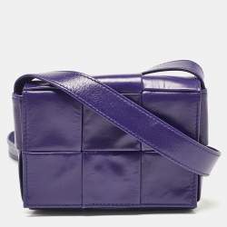 Bottega Veneta Purple Intrecciato Leather Mini Candy Cassette Crossbody Bag