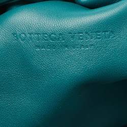 Bottega Veneta Metallic Green Leather Teen Pouch Clutch