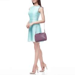 Bottega Veneta Mauve Purple Intrecciato Leather Nodini Shoulder Bag