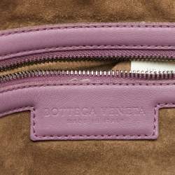 Bottega Veneta Mauve Purple Intrecciato Leather Nodini Shoulder Bag