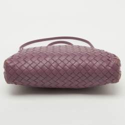 Bottega Veneta Mauve Purple Intrecciato Leather Nodini Shoulder Bag