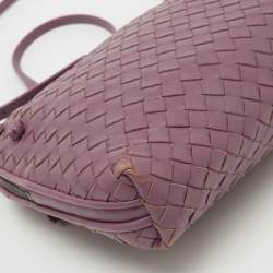 Bottega Veneta Mauve Purple Intrecciato Leather Nodini Shoulder Bag