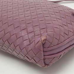 Bottega Veneta Mauve Purple Intrecciato Leather Nodini Shoulder Bag