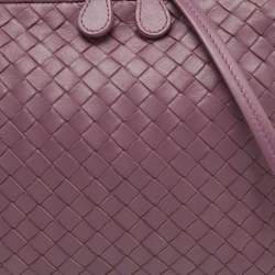 Bottega Veneta Mauve Purple Intrecciato Leather Nodini Shoulder Bag