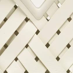 Pre Owned Bottega Veneta White Woven Leather Point Tote