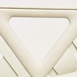 Pre Owned Bottega Veneta White Woven Leather Point Tote