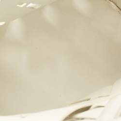 Pre Owned Bottega Veneta White Woven Leather Point Tote